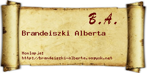 Brandeiszki Alberta névjegykártya
